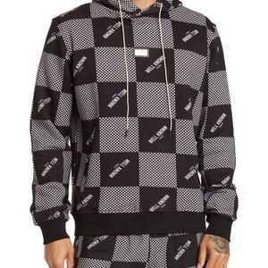 New! Well Known Studios Men's Size Medium The Crosby Checkered Pullover Hoodie